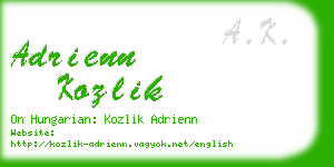 adrienn kozlik business card